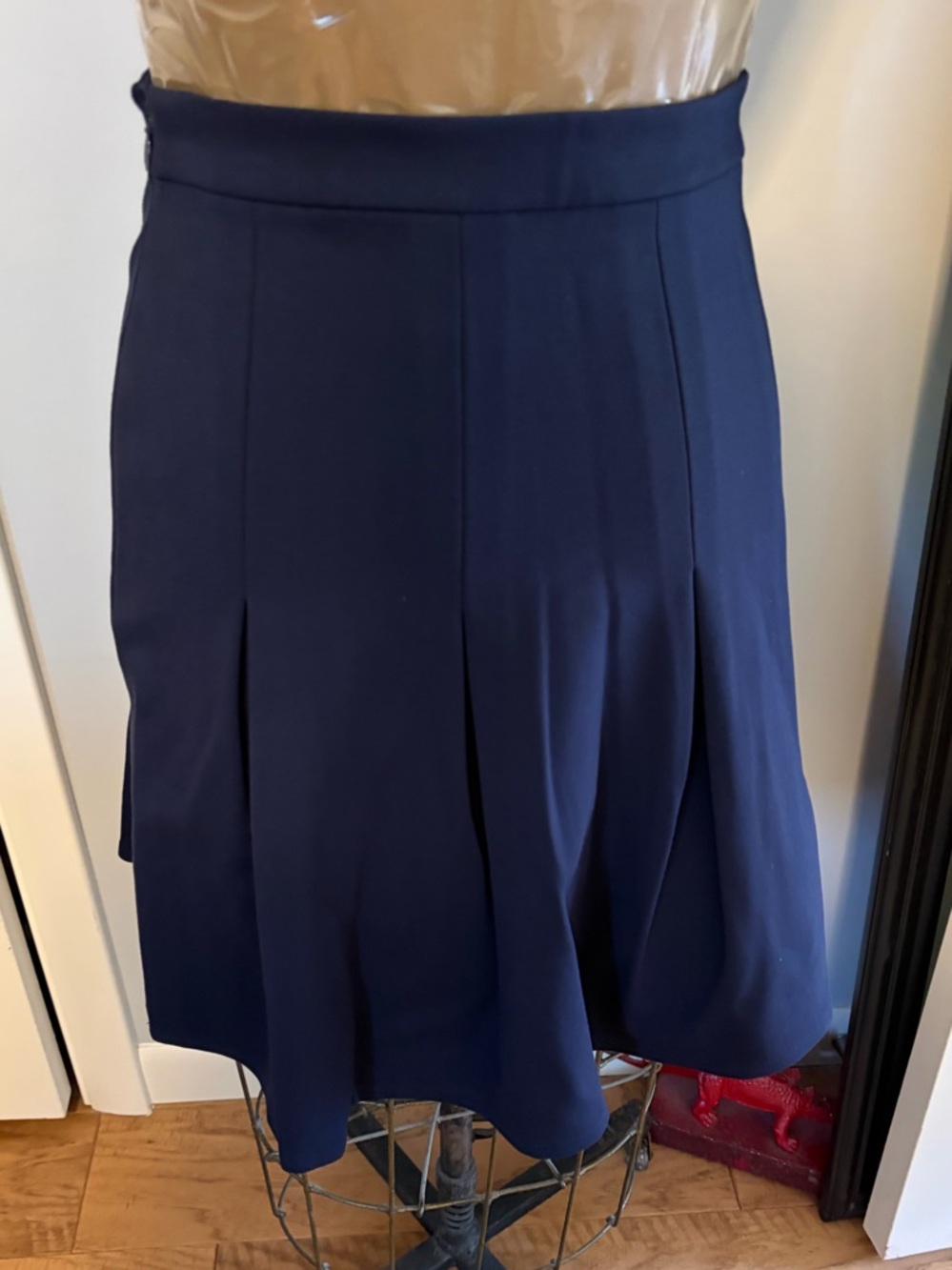 Boden Navy A-Line Pleated Skirt in Excellent Preowned Condition